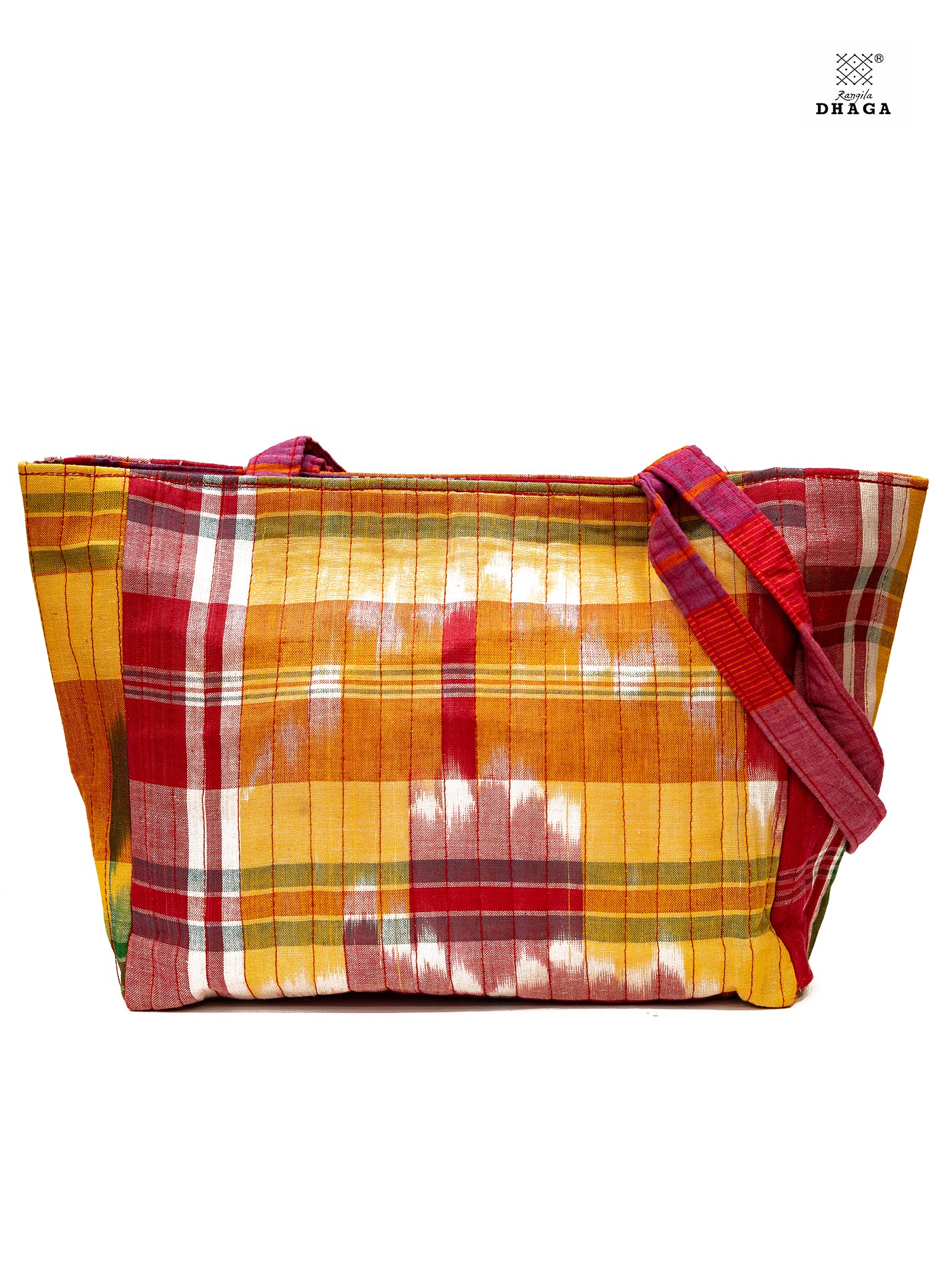 Hand-Crafted Gamcha Tote Bag Red Bag24