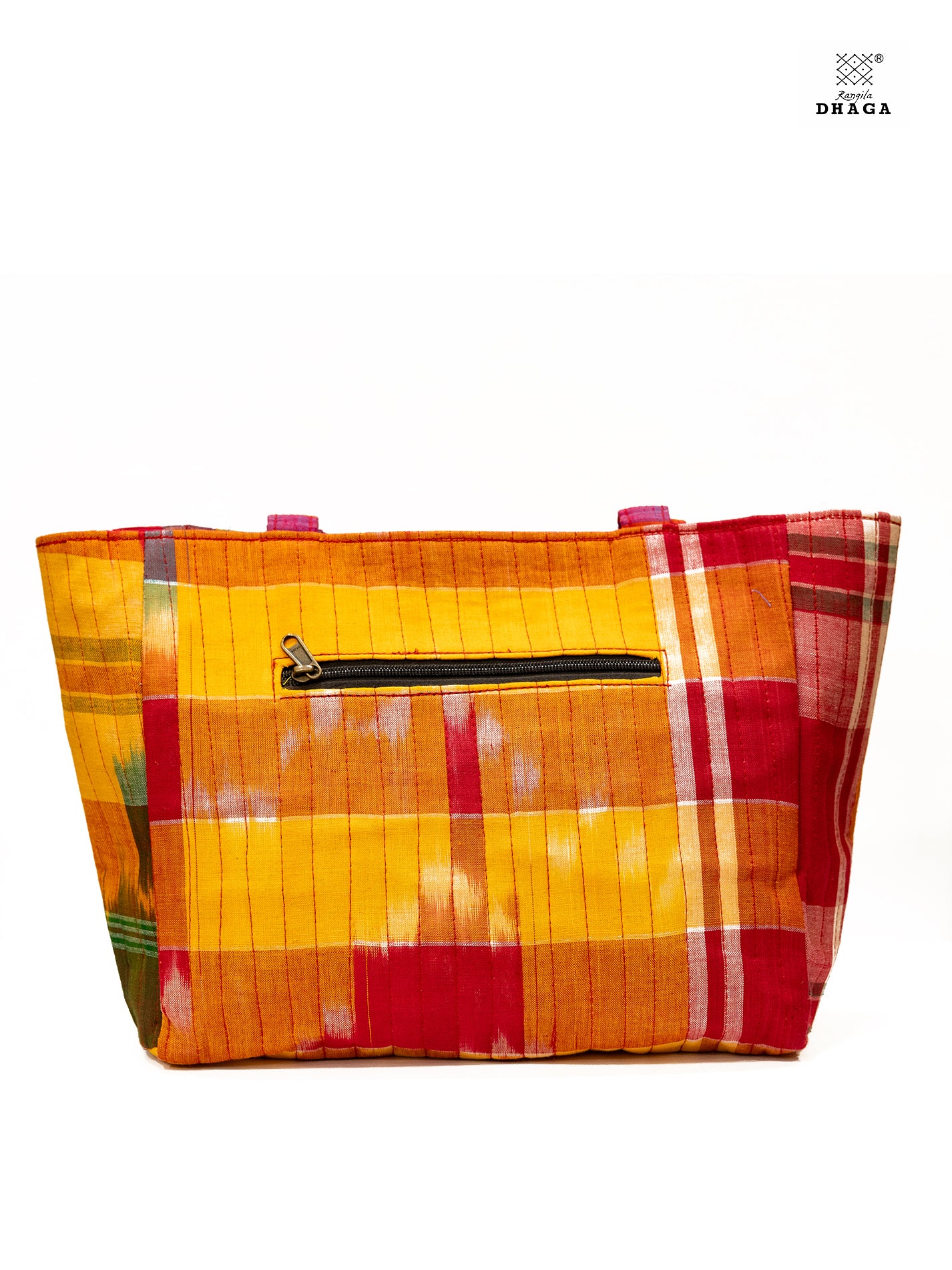 Hand-Crafted Gamcha Tote Bag Red Bag24