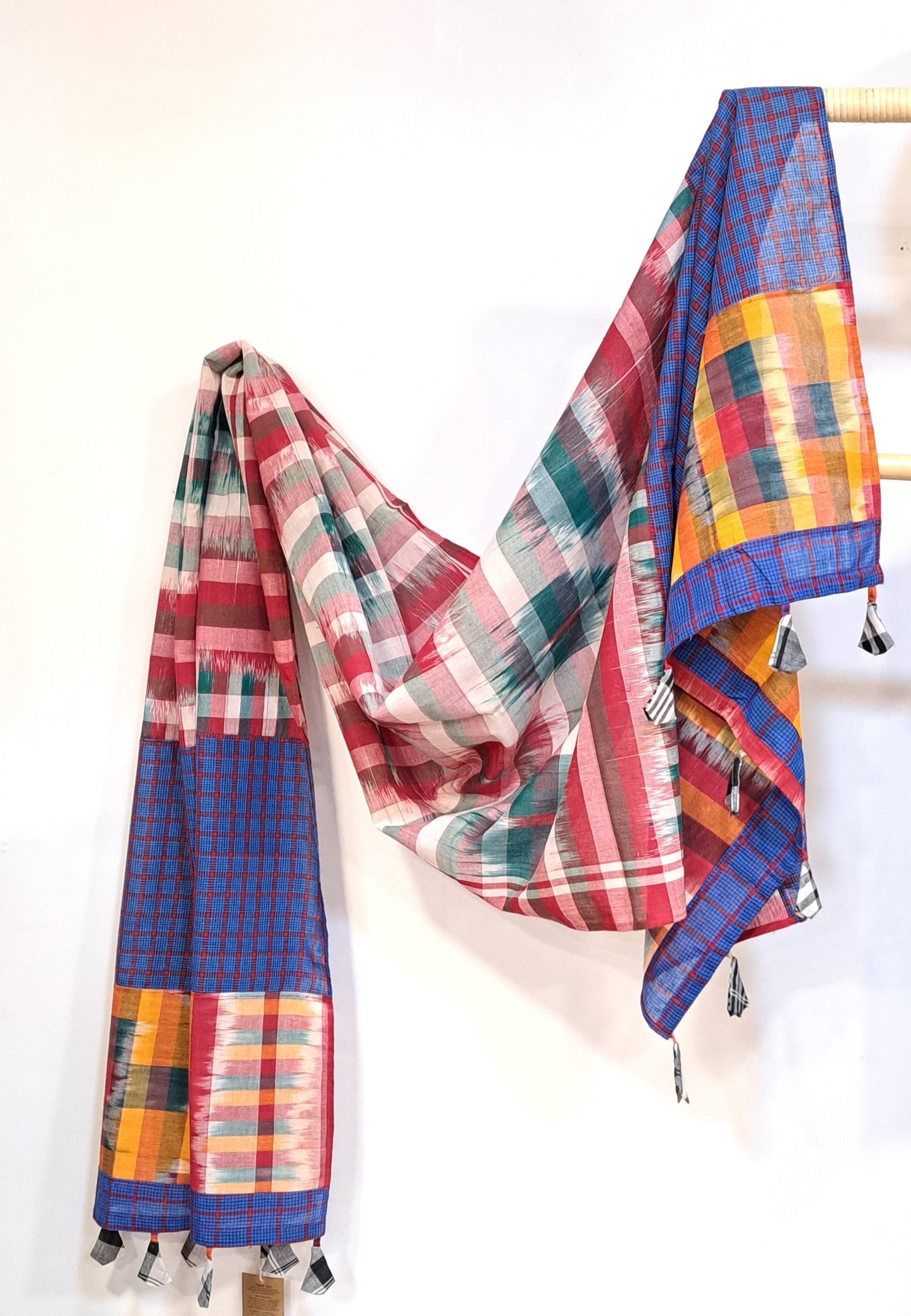 Patch work Gamcha Fashion Handloom Cotton Dupatta ( Multicolor) DP33
