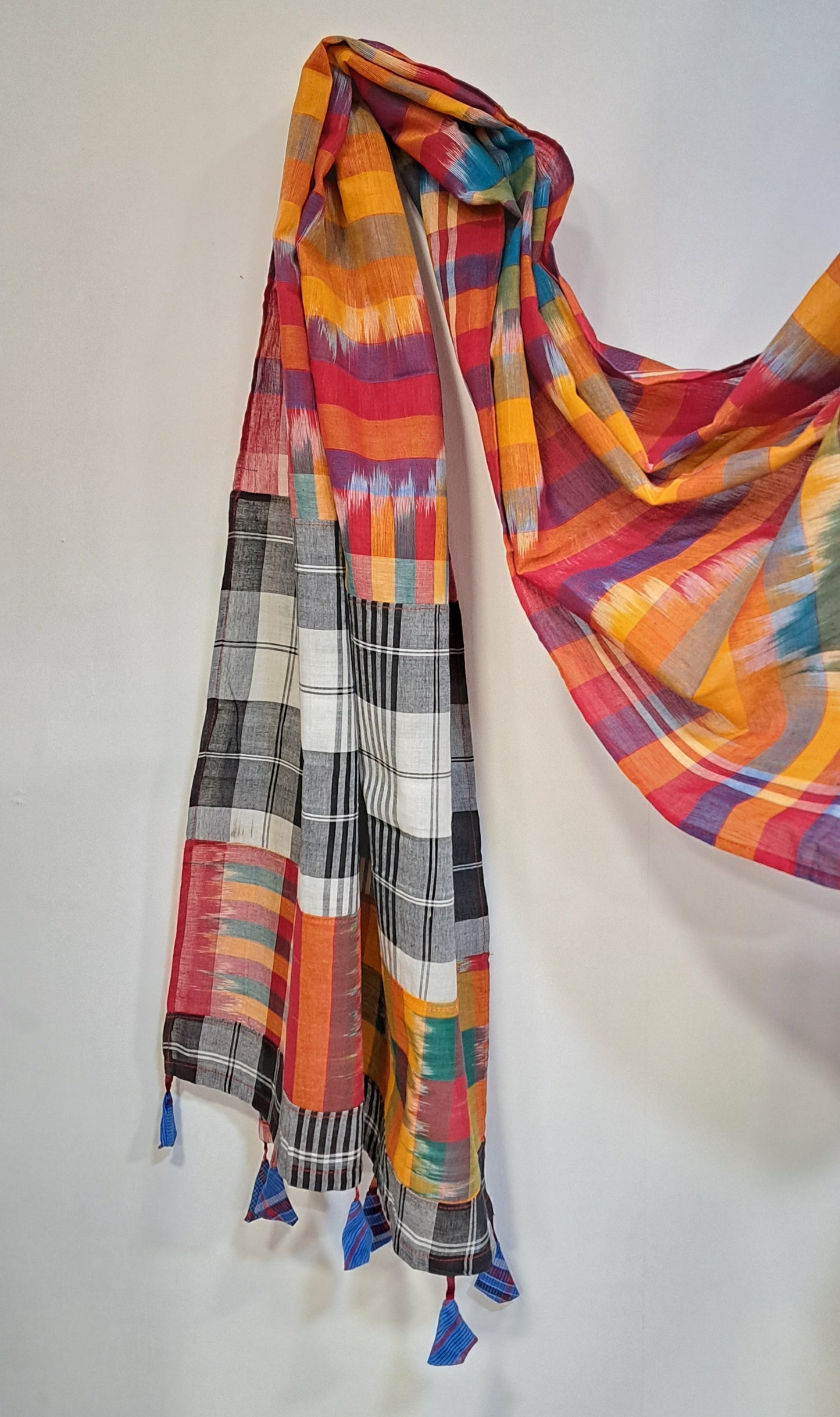 Patch work Gamcha Fashion Handloom Cotton Dupatta ( Multicolor) DP31