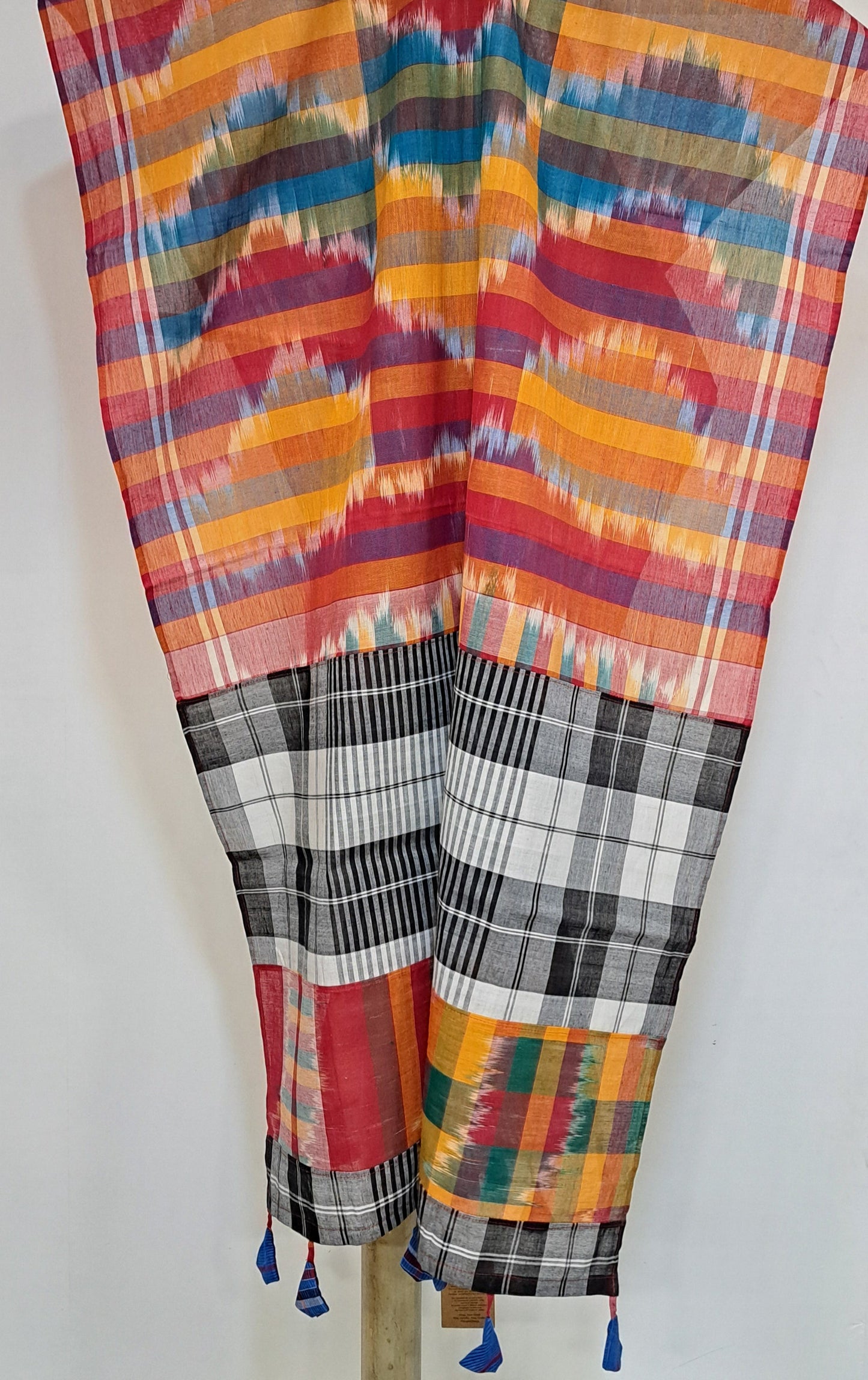 Patch work Gamcha Fashion Handloom Cotton Dupatta ( Multicolor) DP31