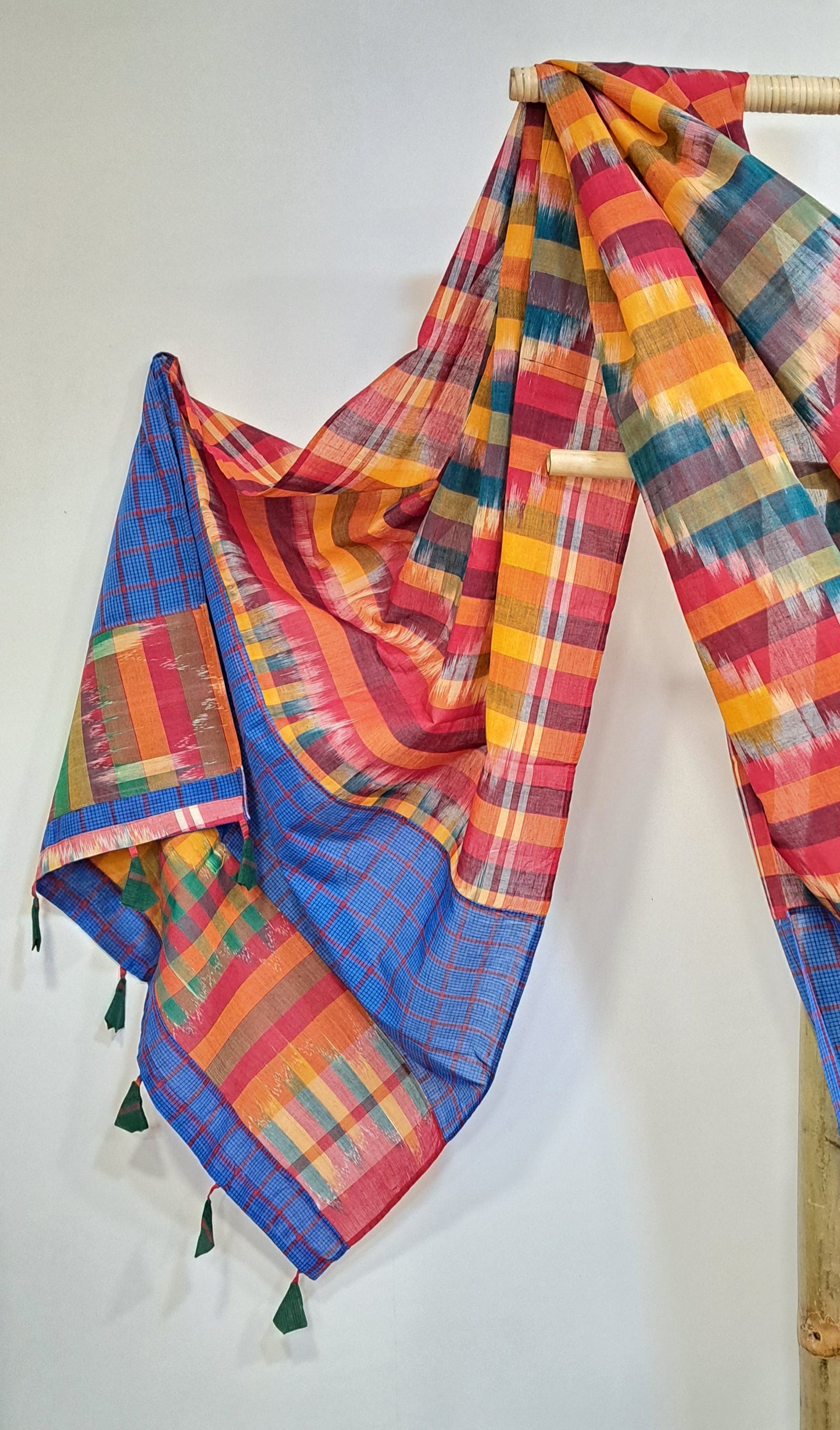 Patch work Gamcha Fashion Handloom Cotton Dupatta ( Multicolor) DP30