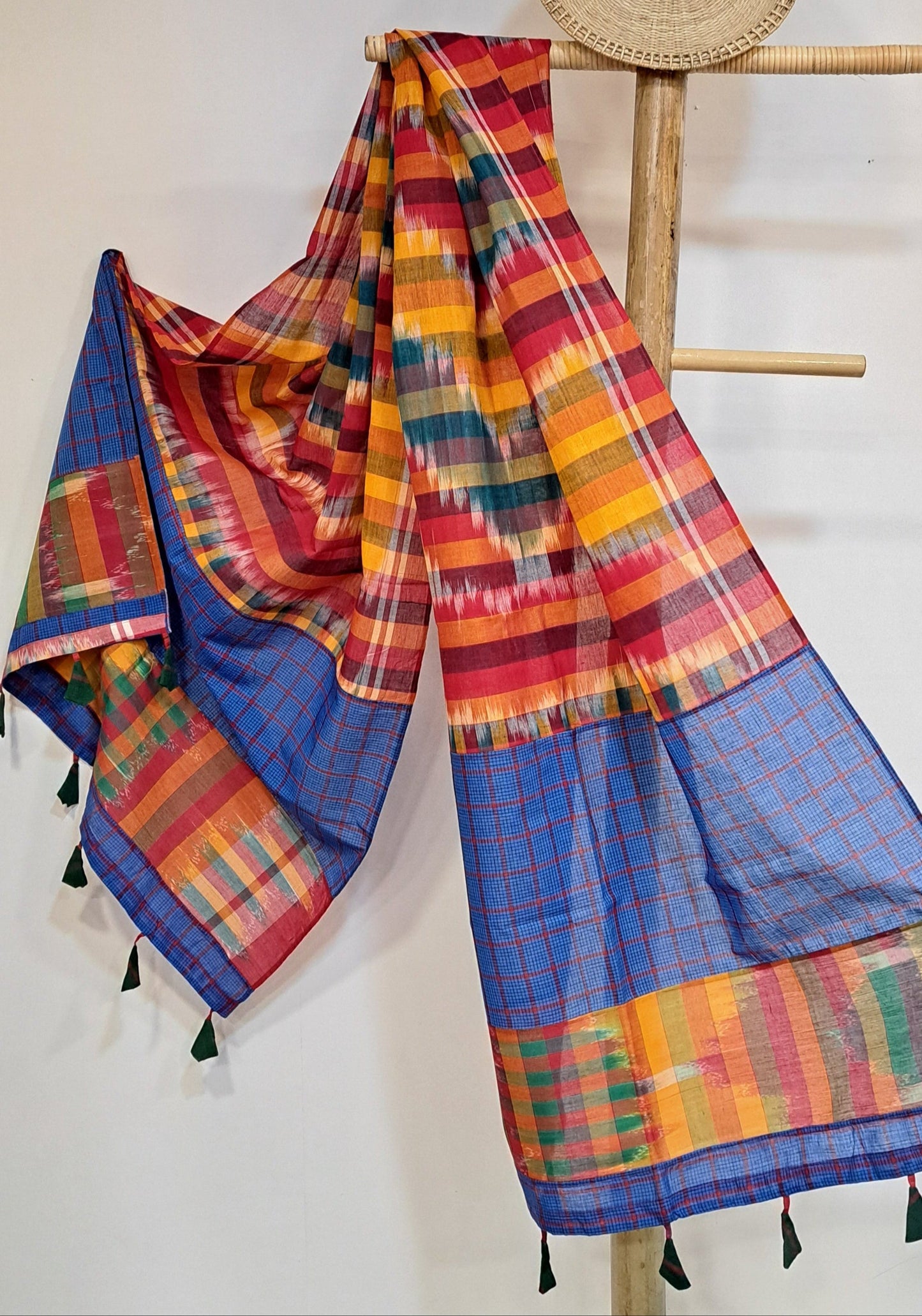 Patch work Gamcha Fashion Handloom Cotton Dupatta ( Multicolor) DP30