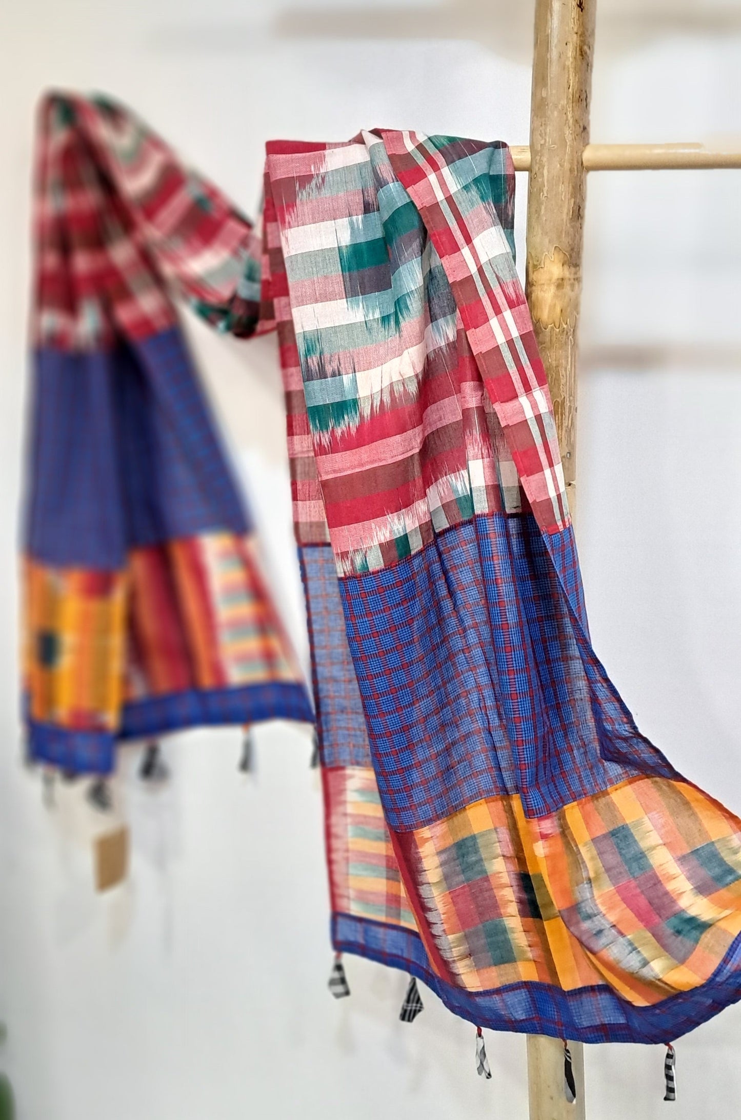 Patch work Gamcha Fashion Handloom Cotton Dupatta ( Multicolor) DP33