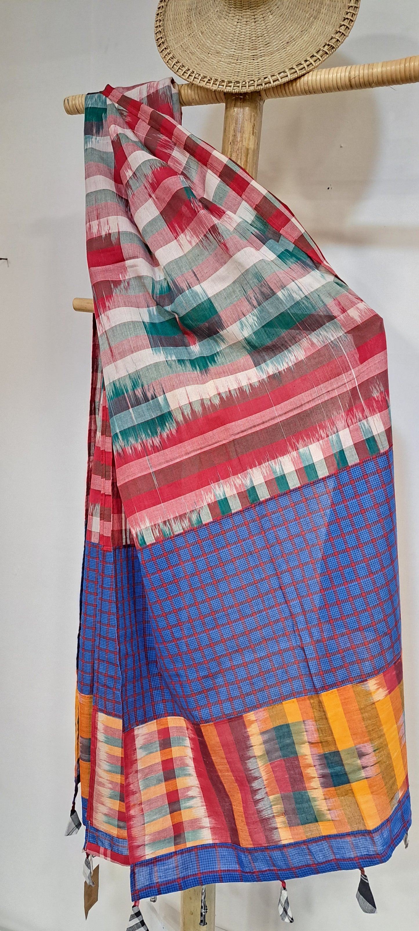 Patch work Gamcha Fashion Handloom Cotton Dupatta ( Multicolor) DP33