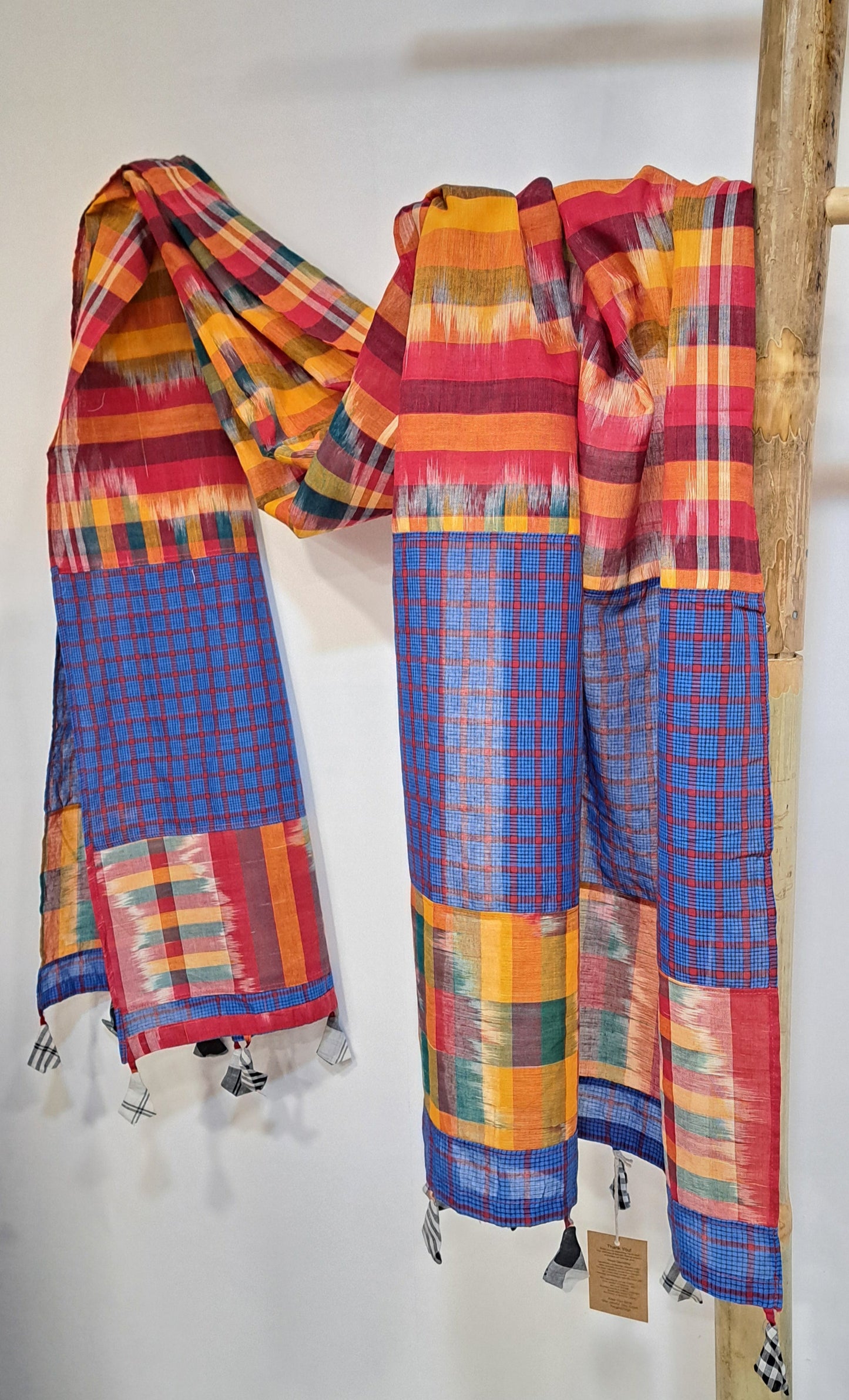 Patch work Gamcha Fashion Handloom Cotton Dupatta ( Multicolor) DP32