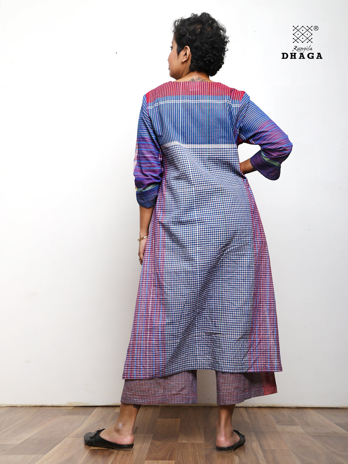Handloom Cotton Gamcha Kurti with Pant Set- HWK001