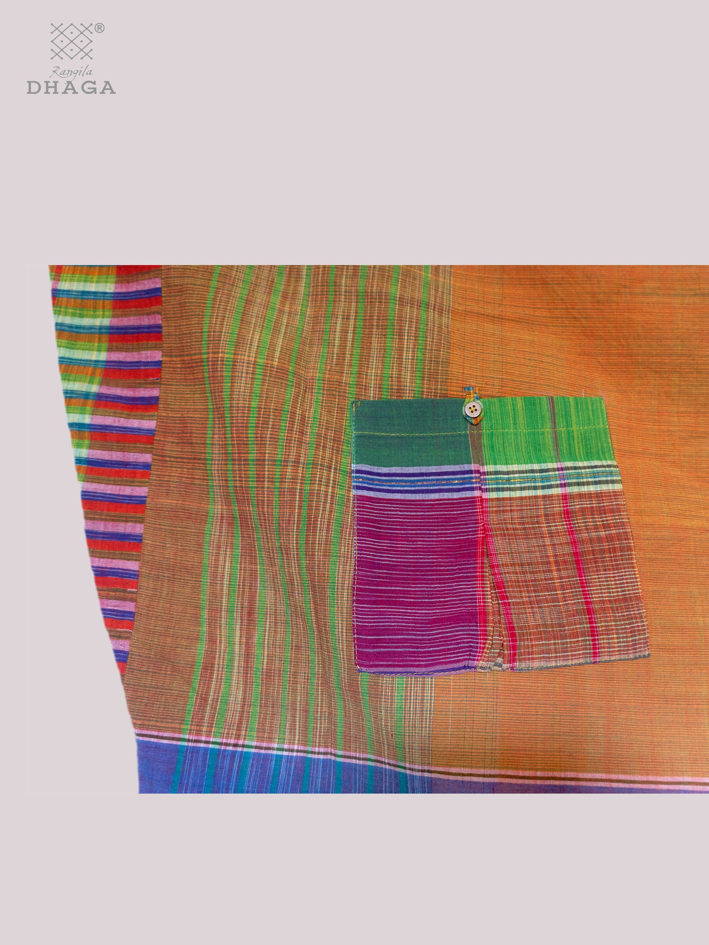 Kaftan Dress Long Free Size Gamcha Fashion Handloom Cotton Green SHR34