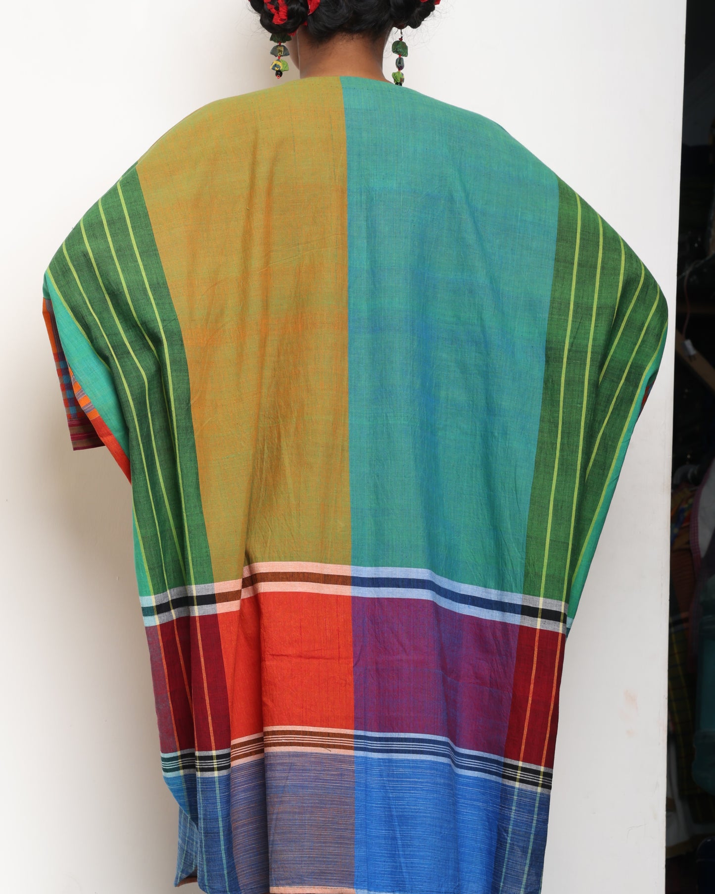 Free Size Handloom Gamcha Kaftan Dress BD01