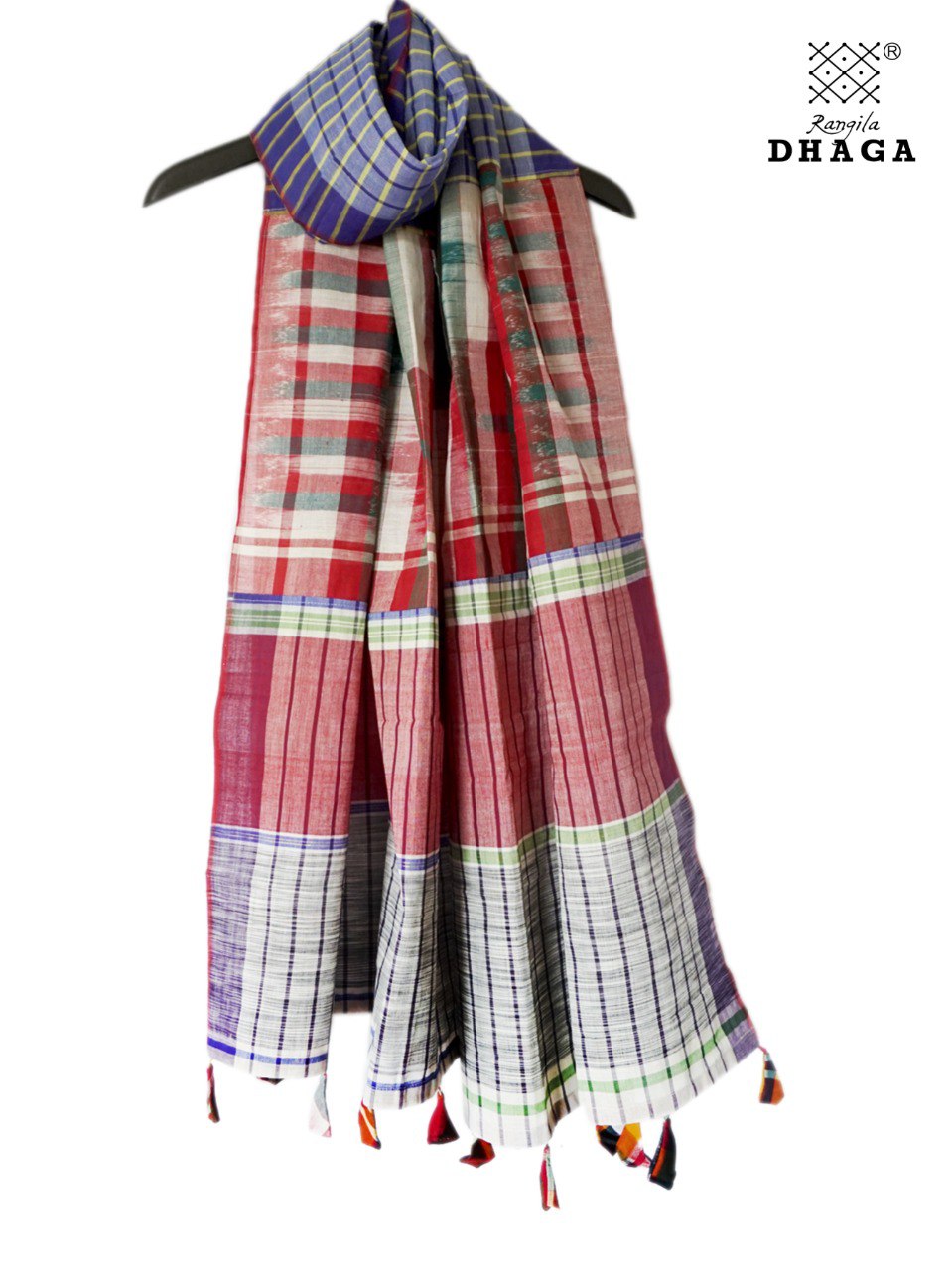 Patch work Gamcha Fashion Handloom Cotton Dupatta ( Multicolor)