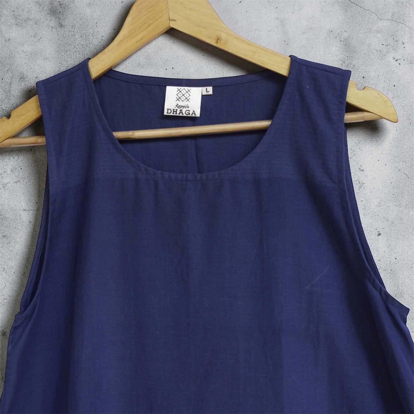 handloom blue sleeveless dress