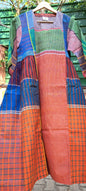 Handloom Cotton Gamcha Atrangi Multicolor Dress with Both Side Pockets- D01