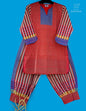 Handloom Cotton Gamcha Co-ord Set for Women – Red & Blue Striped Kurti with Lining and Relaxed Fit Pocket Pants - CODE05