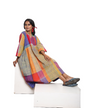 Handloom cotton Gamcha Atrangi Multicolor Dress with bothside pockets