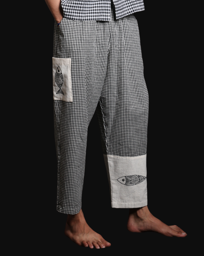 Men’s Handpainted Handloom Gamcha Cotton Shirt and Pant Set- Man20