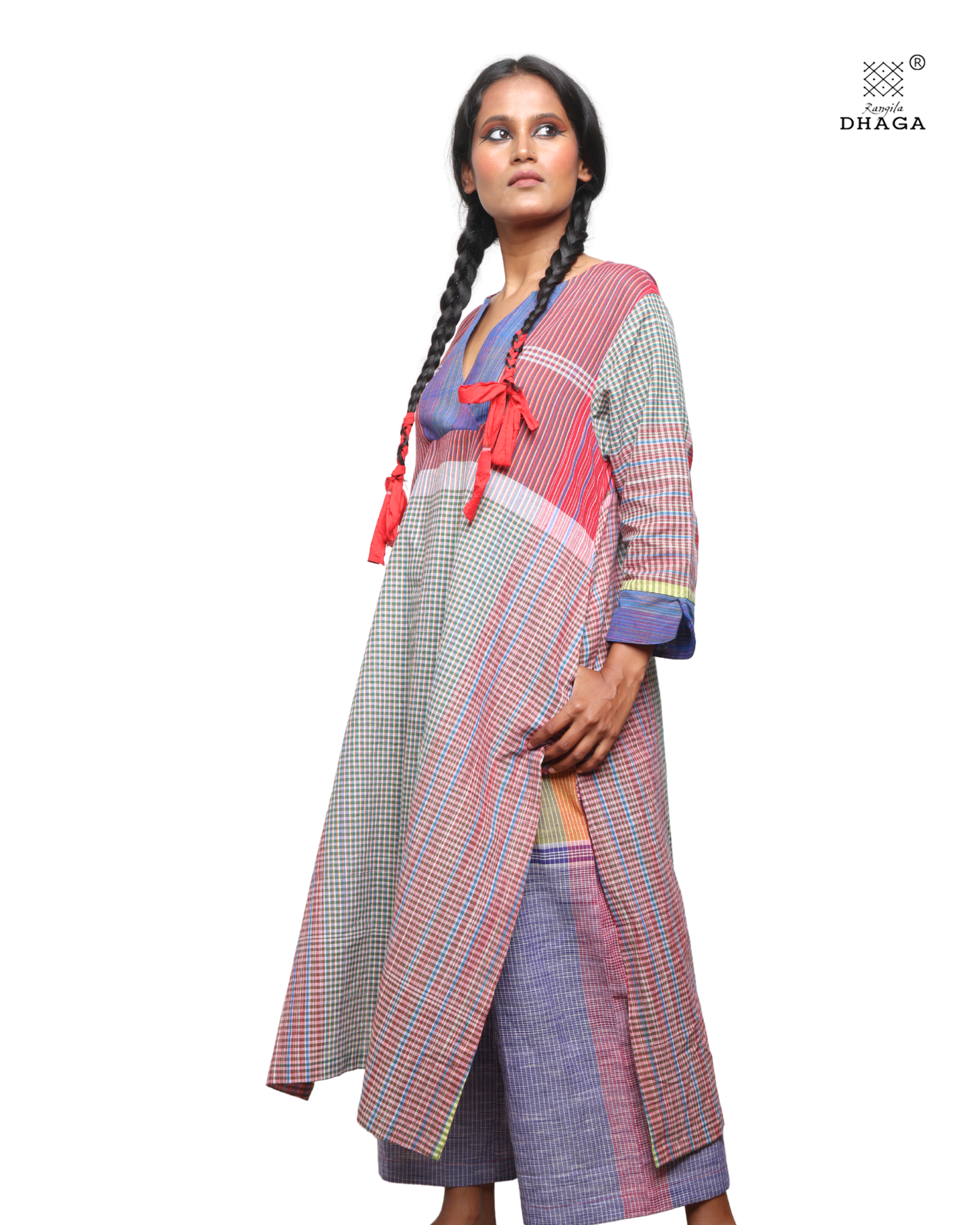 Handloom Cotton Gamcha Kurti with Pant Set- HWK002
