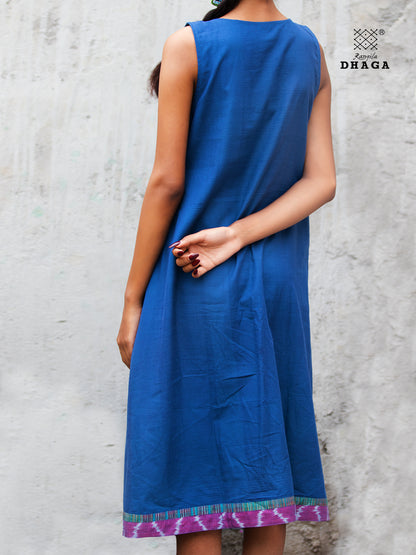 handloom blue sleeveless dress