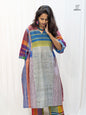 Multicolor Handloom Gamchha Free Size Dress with Pockets – Knee Length, Flared Fit D54