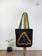 Handcrafted Gamcha Tote Bag – "Keep Distance" Embroidery  With Zipper Pocket Bag21