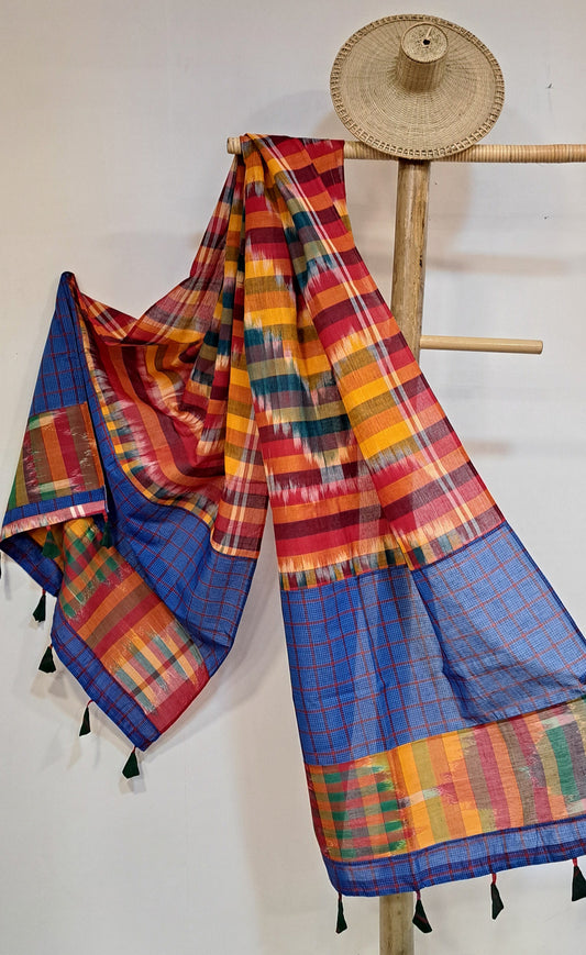 Patch work Gamcha Fashion Handloom Cotton Dupatta ( Multicolor) DP30