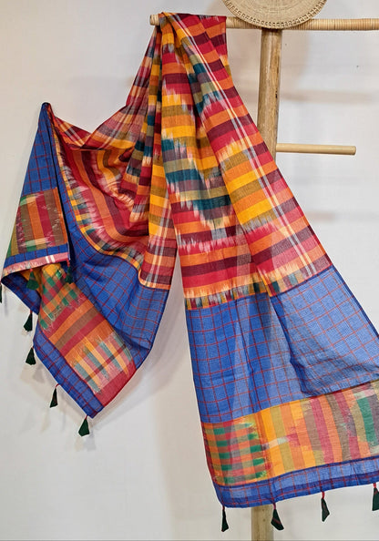Patch work Gamcha Fashion Handloom Cotton Dupatta ( Multicolor) DP30