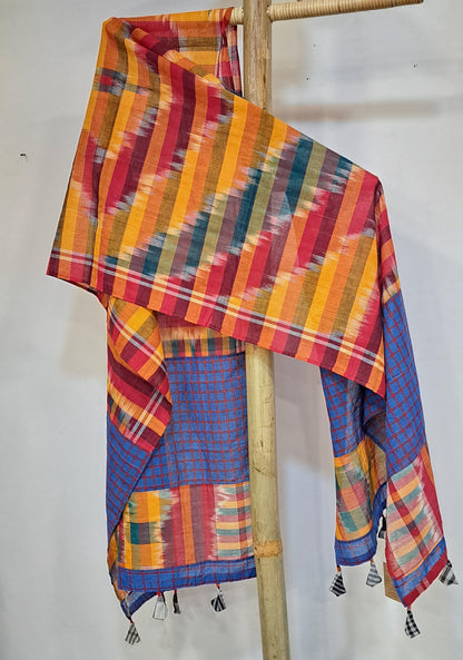 Patch work Gamcha Fashion Handloom Cotton Dupatta ( Multicolor) DP32