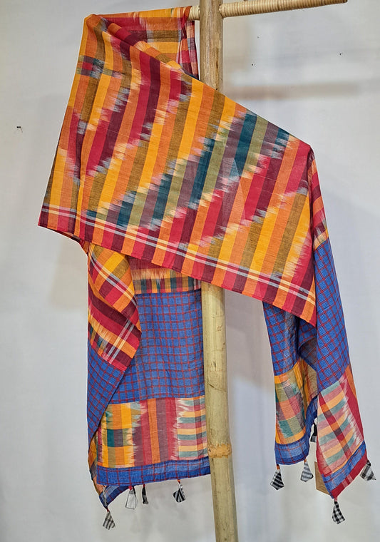 Patch work Gamcha Fashion Handloom Cotton Dupatta ( Multicolor) DP32