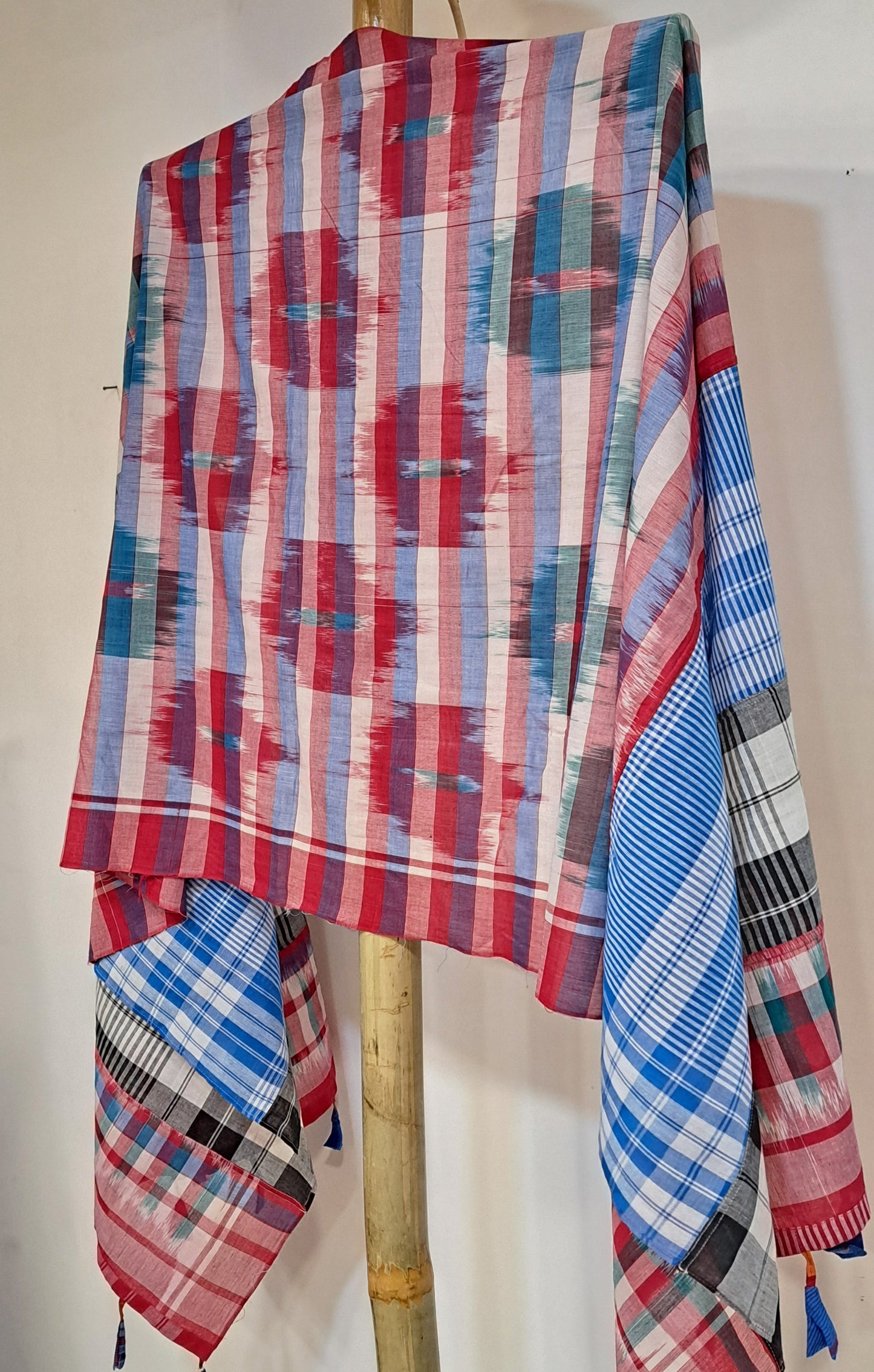 Patch work Gamcha Fashion Handloom Cotton Dupatta ( Multicolor) DP35