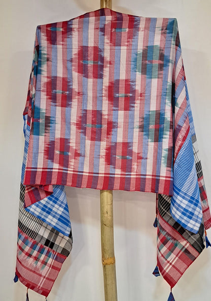 Patch work Gamcha Fashion Handloom Cotton Dupatta ( Multicolor) DP35