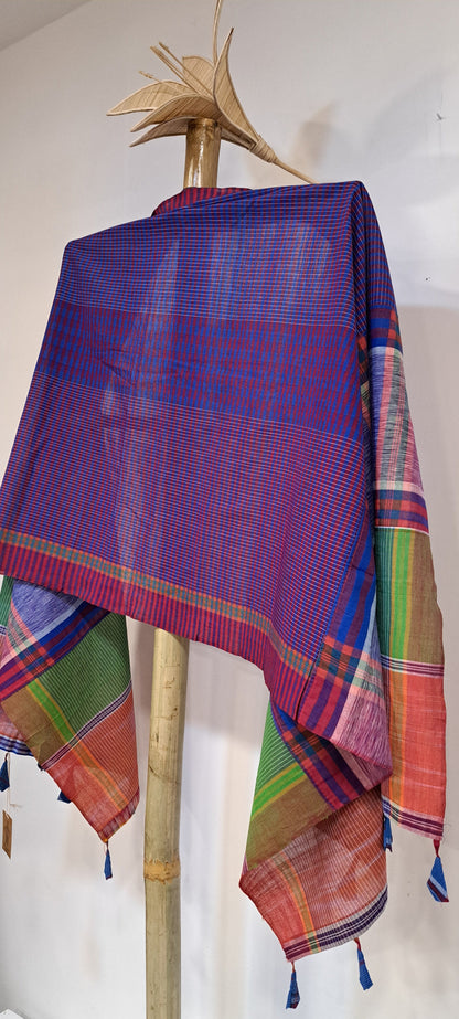 Patch work Gamcha Fashion Handloom Cotton Dupatta ( Multicolor) DP34