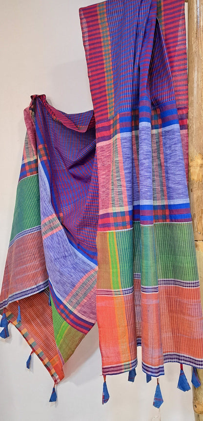 Patch work Gamcha Fashion Handloom Cotton Dupatta ( Multicolor) DP34