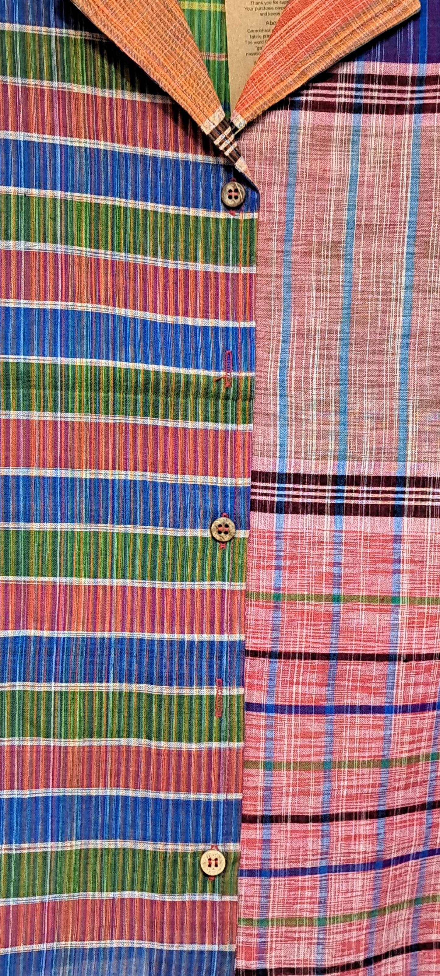 Oversized Top Cum Jaket For women Front Open  Gamcha Fashion Handloom Cotton Multi Color(TOP105