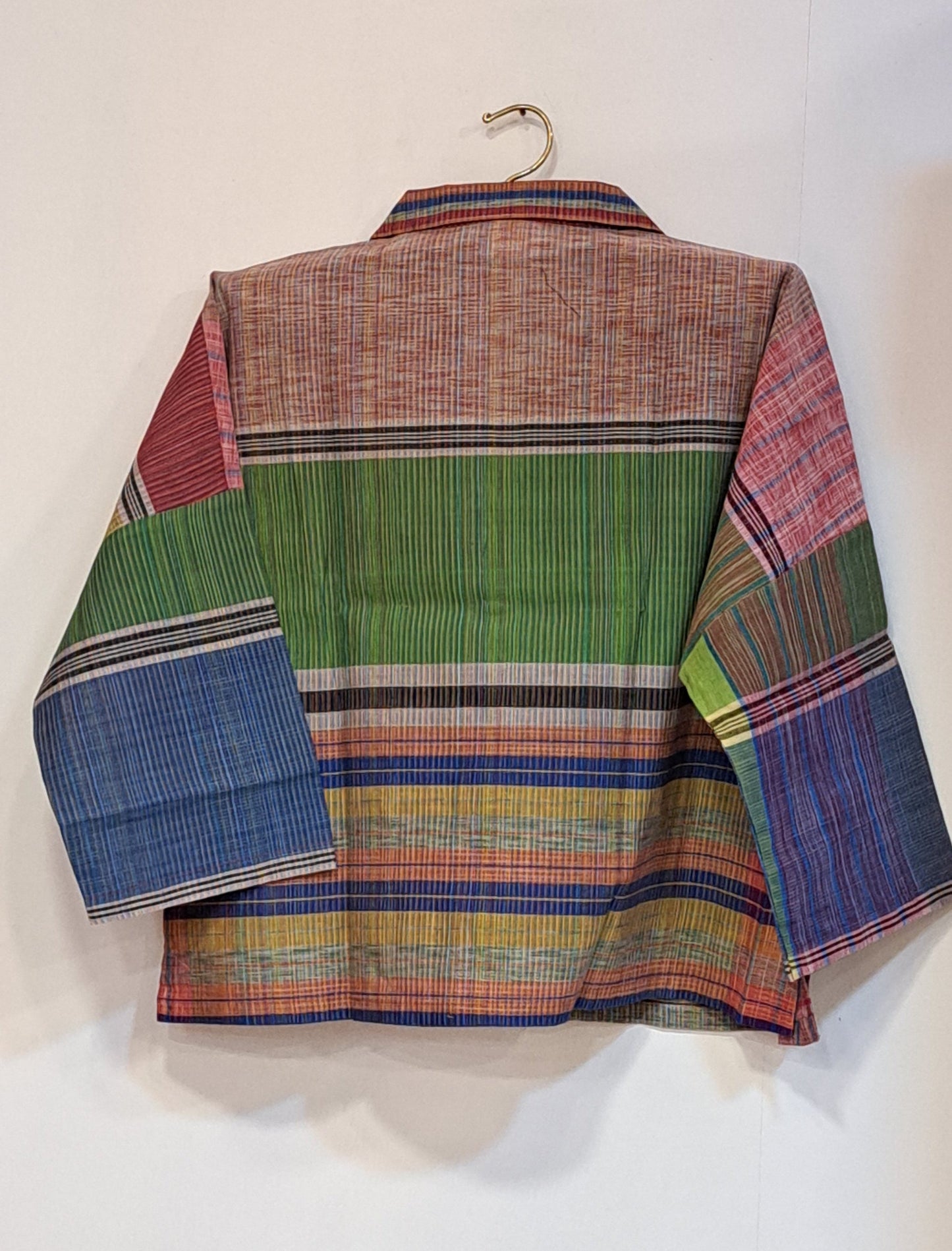 Oversized Top Cum Jaket For women Front Open  Gamcha Fashion Handloom Cotton Multi Color(TOP101)