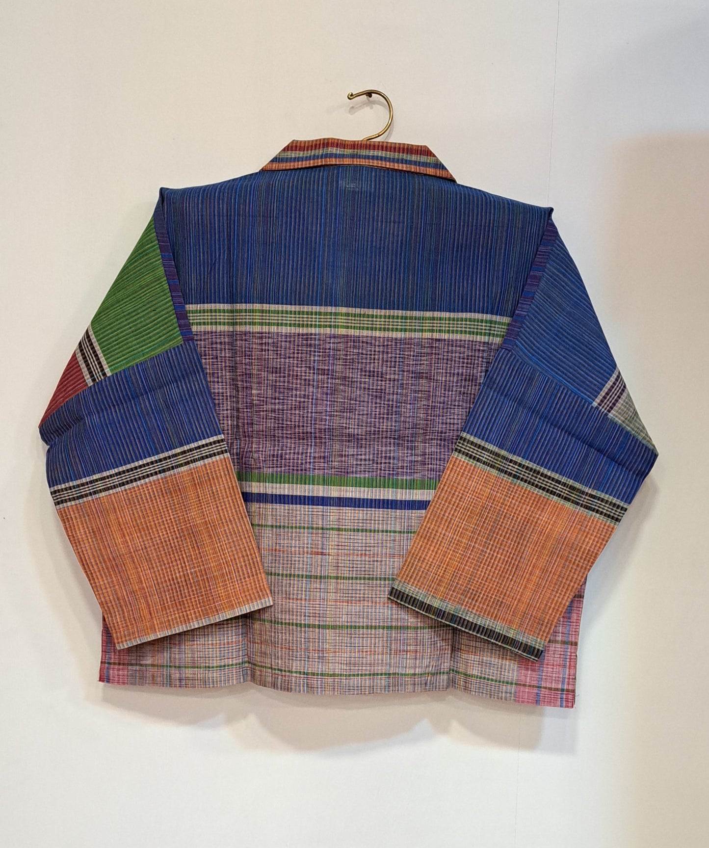 Oversized Top Cum Jaket For women Front Open  Gamcha Fashion Handloom Cotton Multi Color(TOP102)