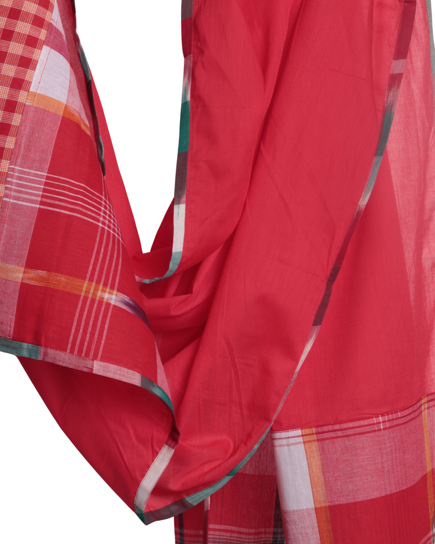 Rangila Dhaga Classic Red Gamcha Dupatta – Checkered Cotton (2.5m)- GD008