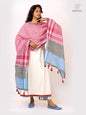 Rangila Dhaga Patchwork Gamcha Dupatta with Tassels – Multicolor Checks (2.5m)- GD030