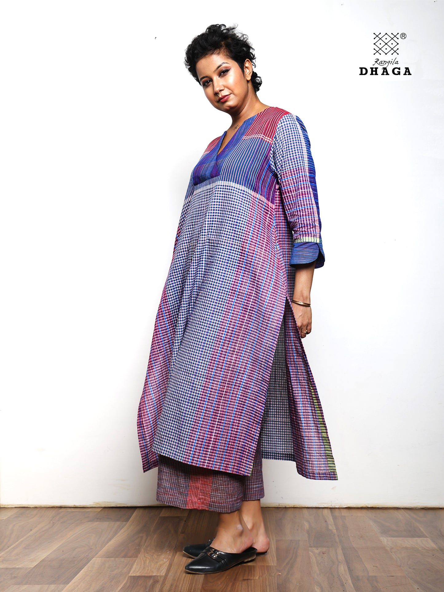 Handloom Cotton Gamcha Kurti with Pant Set- HWK001