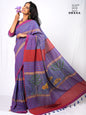 Hand-Embroidered Kantha Tree anf Pili Texi Stitch Patchwork Handloom Gamcha Saree  GS140