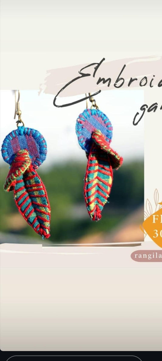 Handcrafted Gamcha Fabric Earings
