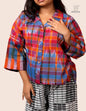 Women’s Oversized Kotki Gamcha Cotton Shirt | Handloom Front Open Top  S06– Rangila Dhaga (Copy) (Copy)