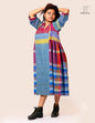 Hand Embroidered Multicolor Handloom Gamcha Dress | Artisan Cotton Dress | Rangila Dhaga | Rangila Dhaga KD004