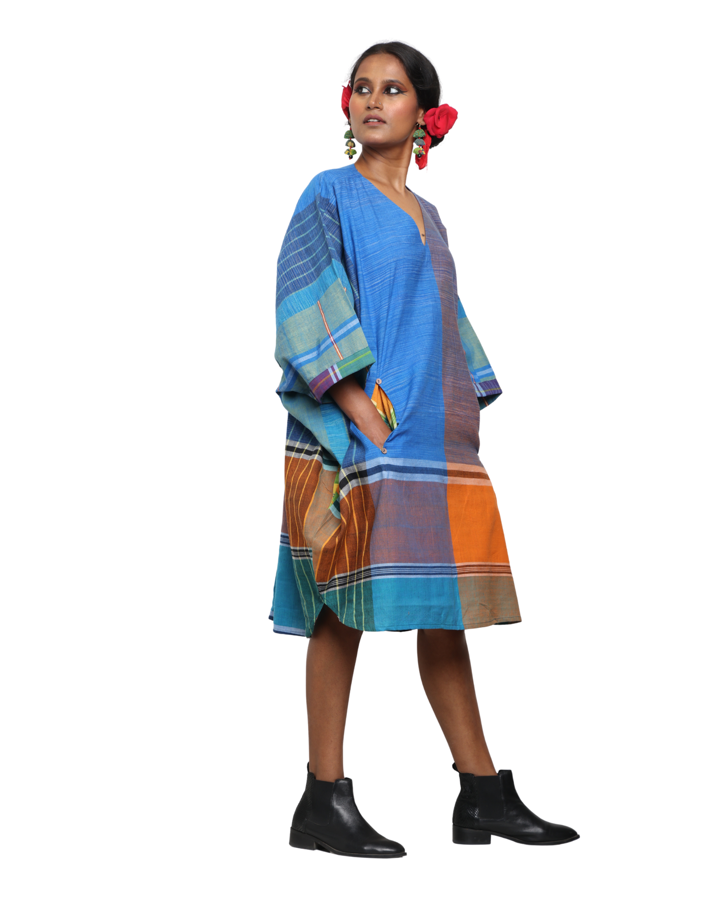 Free Size Handloom Gamcha Kaftan Dress BD03