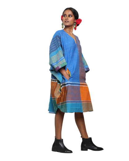 Free Size Handloom Gamcha Kaftan Dress BD03