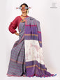 Hand-Embroidered Fish-Fishy Handloom Gamcha Patchwork Kantha Stitch Saree |  Includes Blouse Piece GS125