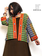 Handembroidered kantha stitch gamcha free size short jaket with hand embroidered flower desing border