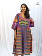 Multicolor Handloom Gamchha Free Size Dress with Pockets – Knee Length, Flared Fit D52