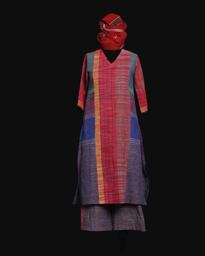 Free Size Handloom Gamcha Kurta and Pant Set- HWK003