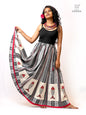 Hand-Painted Fish-Fishy Handloom Gamcha Circular Skirt | Adjustable Drawstring Waist | Side Pocket | - GS006