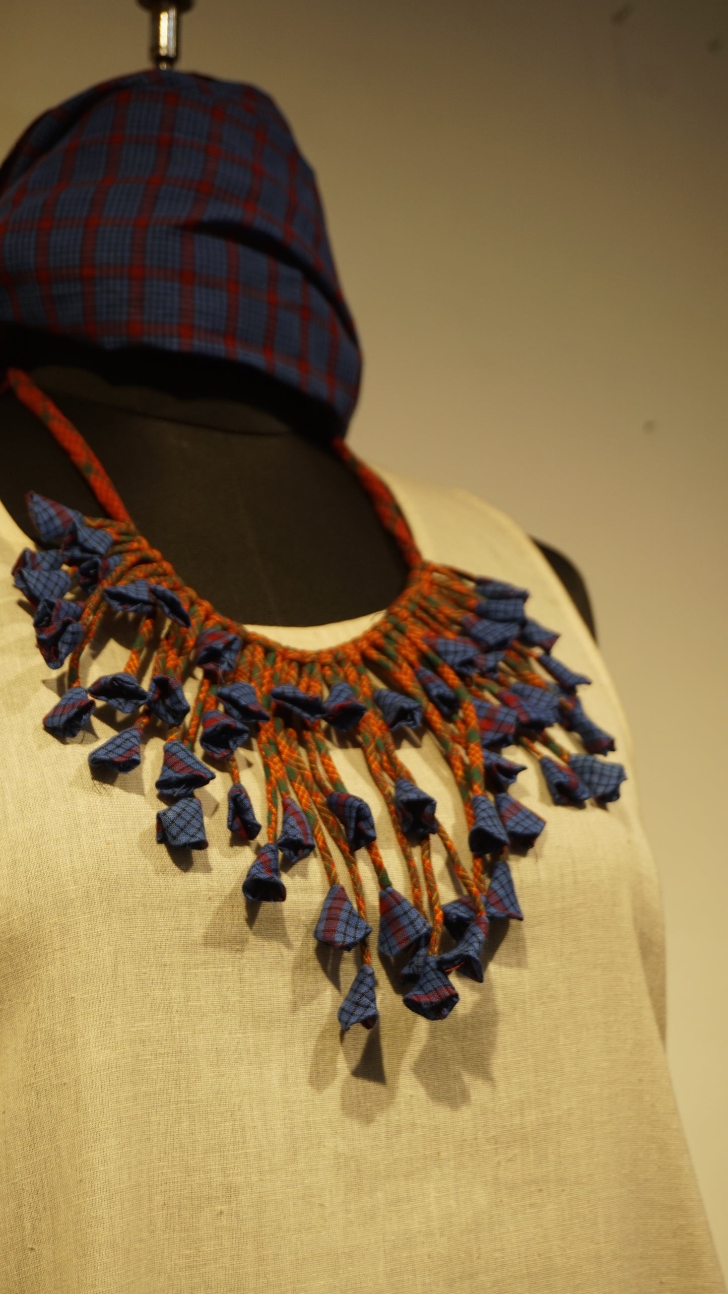 Kali Gamcha Necklace (Blue-Red Color)