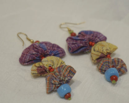 Handcrafted Gamcha Fabric Earings New- GE113